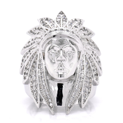 Jewelry Aboriginal Indian Chief Face Shape Ring